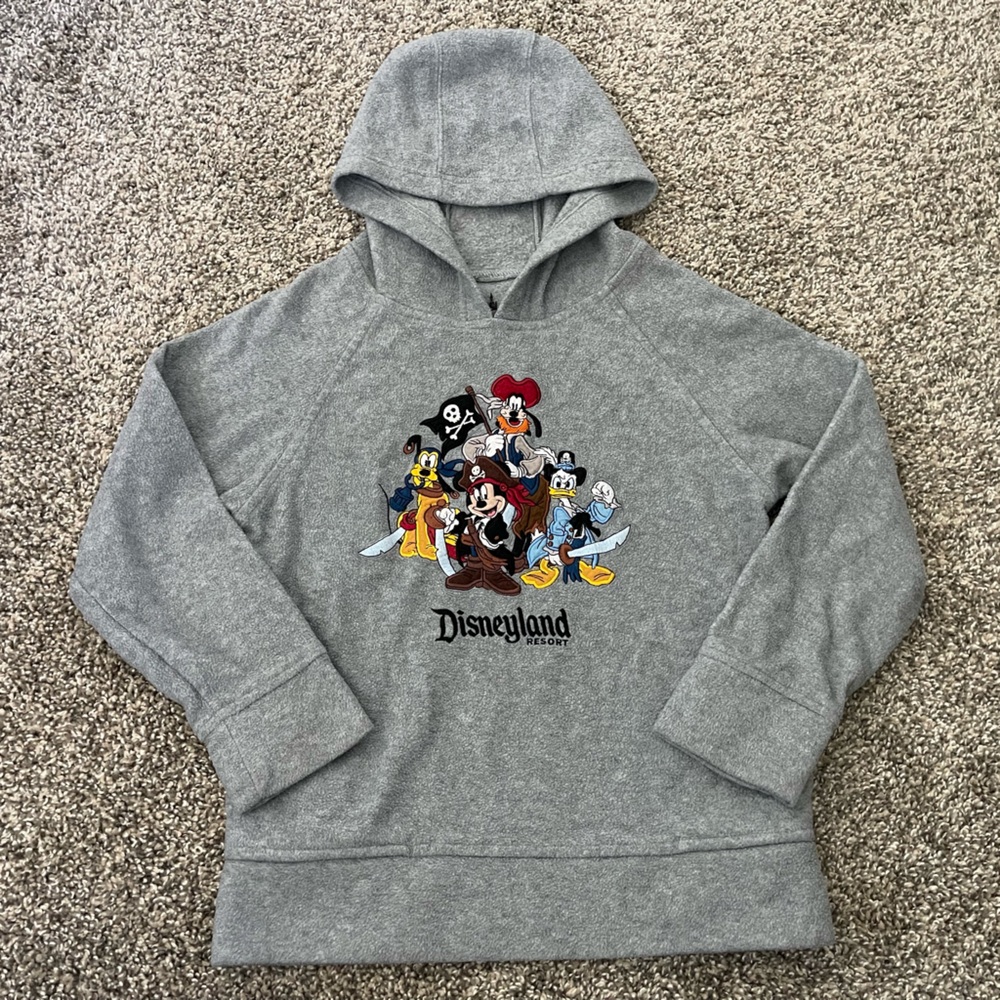 Youth Kid’s Disneyland Resort Embroidered Pirates Mickey & Friends Hoodie Size M
